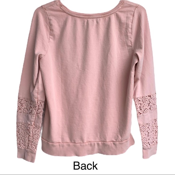 Lucky Lotus by Lucky Brand Lace Sleeve Sweatshirt - Picture 3 of 12